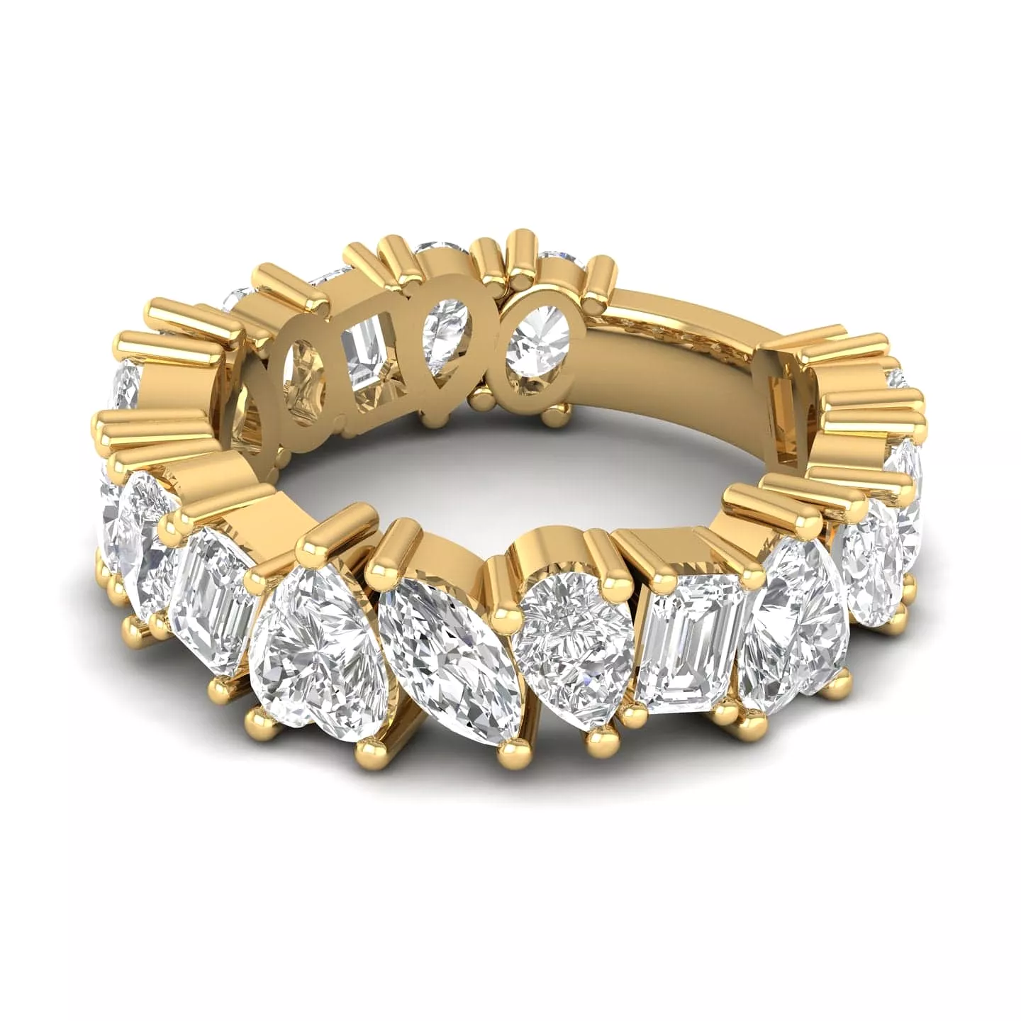 14K & 18K Gold and Multi-Shape Diamond Eternity Band Lab Grown