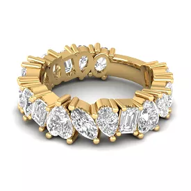 14K & 18K Gold and Multi-Shape Diamond Eternity Band Lab Grown