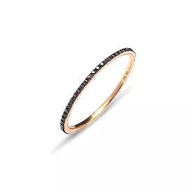 14K Gold and Black Diamond Eternity Stacking Rings