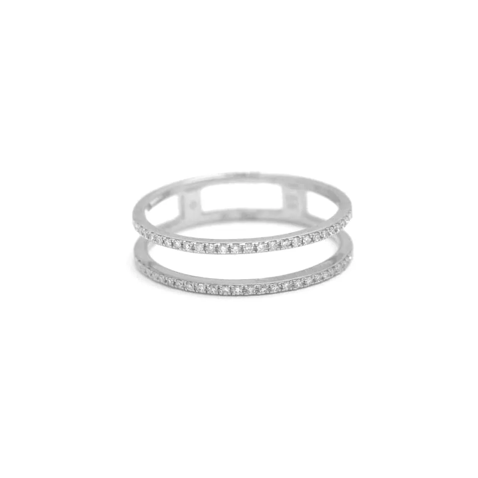 14K Gold Double Micro-Pave Band Rings