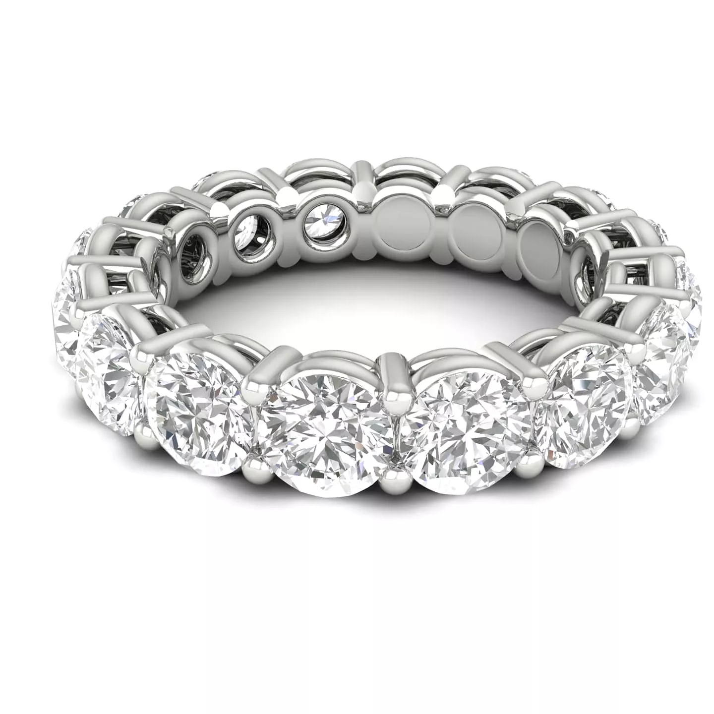 14K Gold Round Diamond Eternity Band Lab Grown