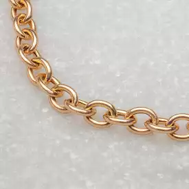 14K Gold Round Link Necklace 5.2mm