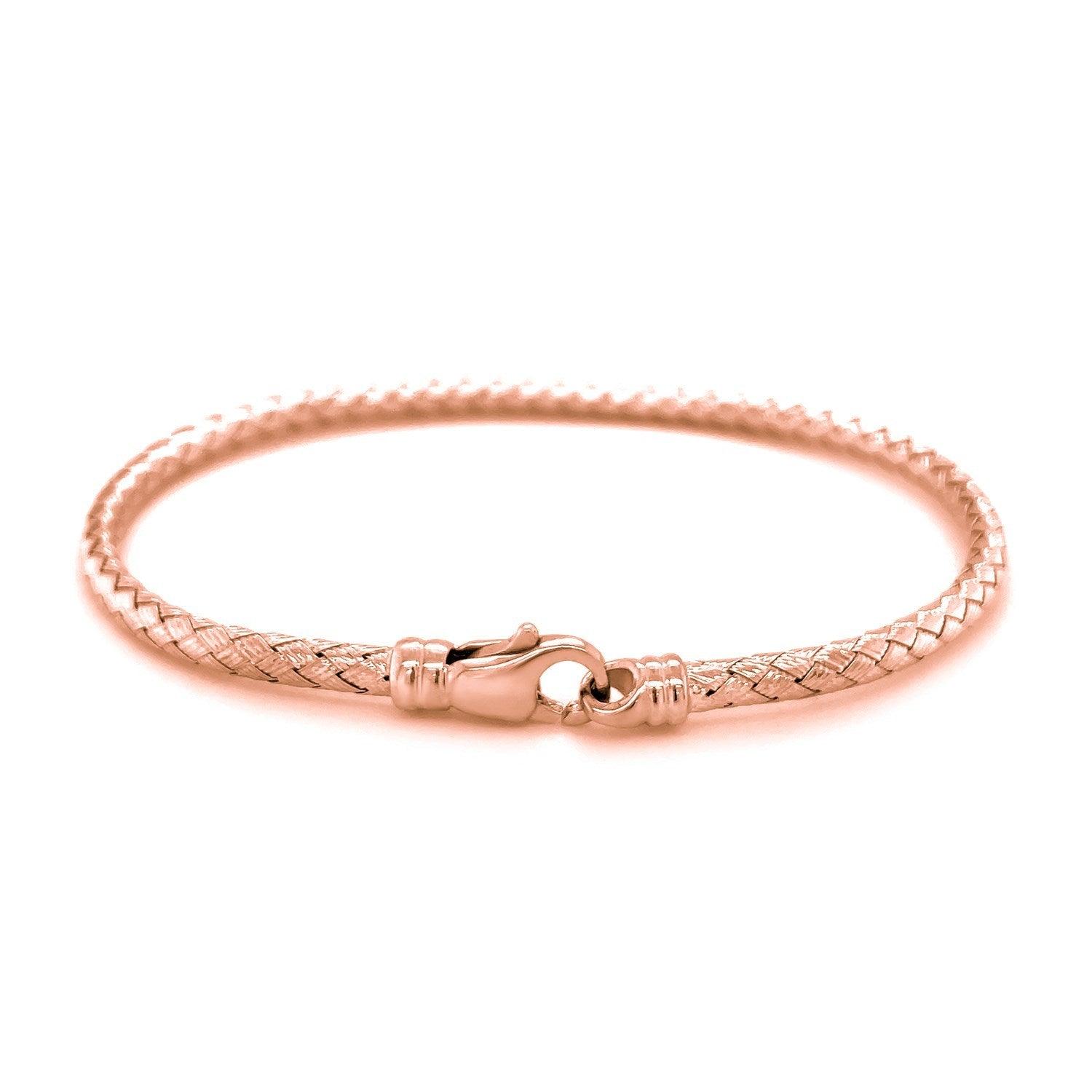 14k Rose Gold Fancy Weave Motif Bangle