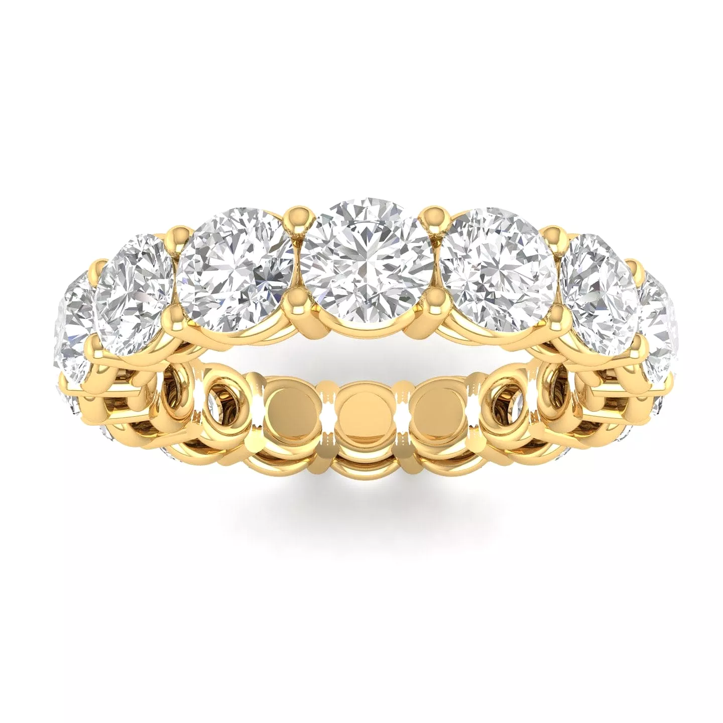 18K Gold Round Diamond Eternity Band Lab Grown