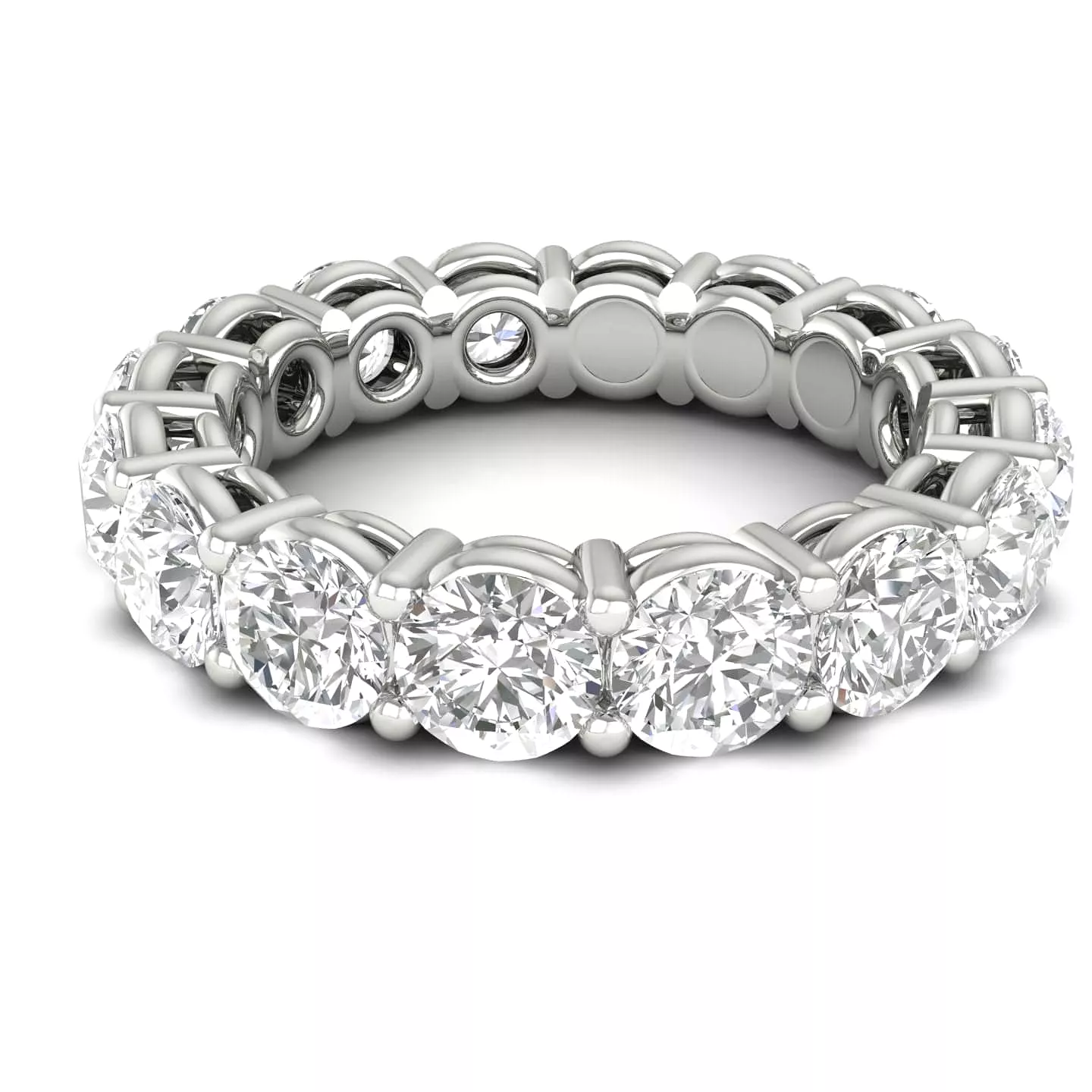 18K Gold Round Diamond Eternity Band Lab Grown