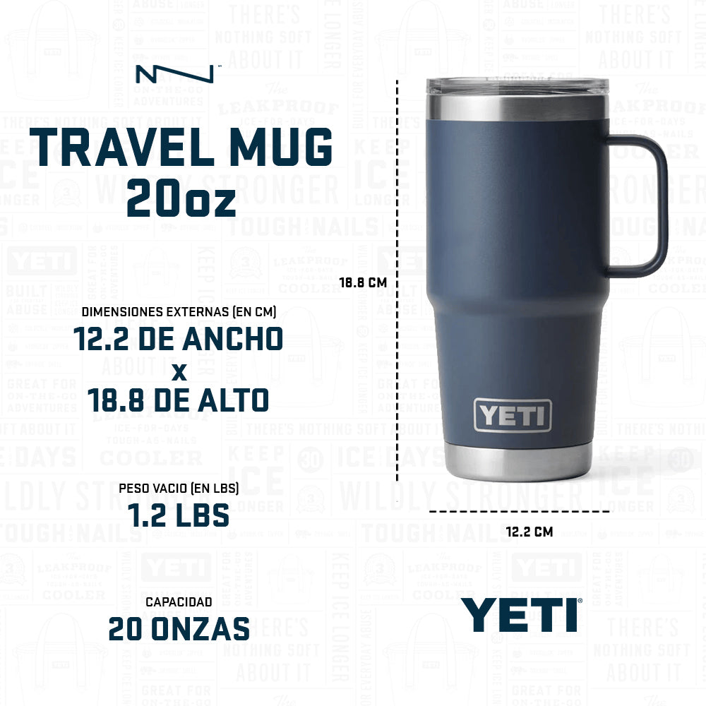 21070060048 TAZA RAMBLER 20oz TRAVEL MUG CON TAPA STRONGHOLD SEAFOAM MARCA YETI