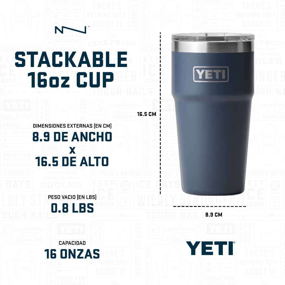 21071500605 TERMO RAMBLER 16oz STACKABLE PINT SEAFOAM MARCA YETI