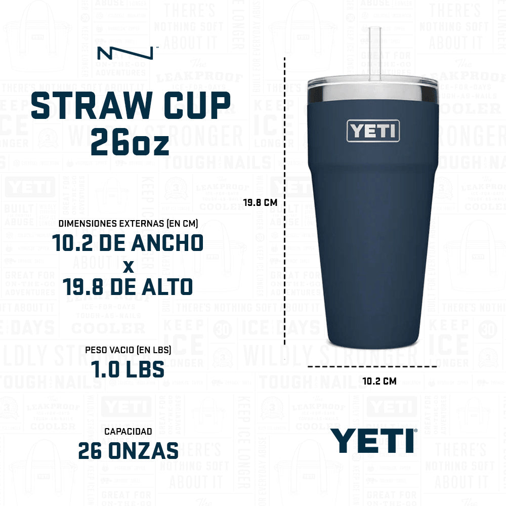 21071500646 TERMO RAMBLER 26oz STRAW CUP SEAFOAM MARCA YETI