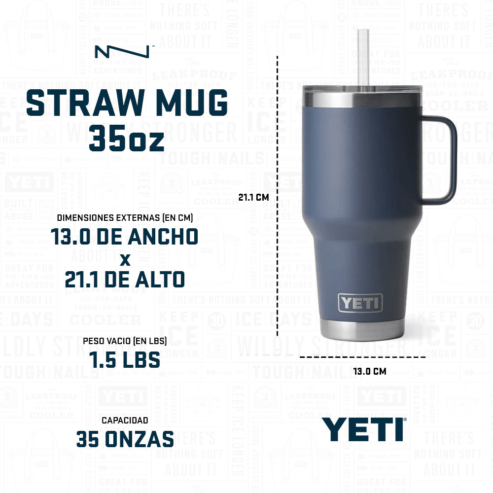 21071501814 TERMO RAMBLER 35oz STRAW MUG SEAFOAM MARCA YETI