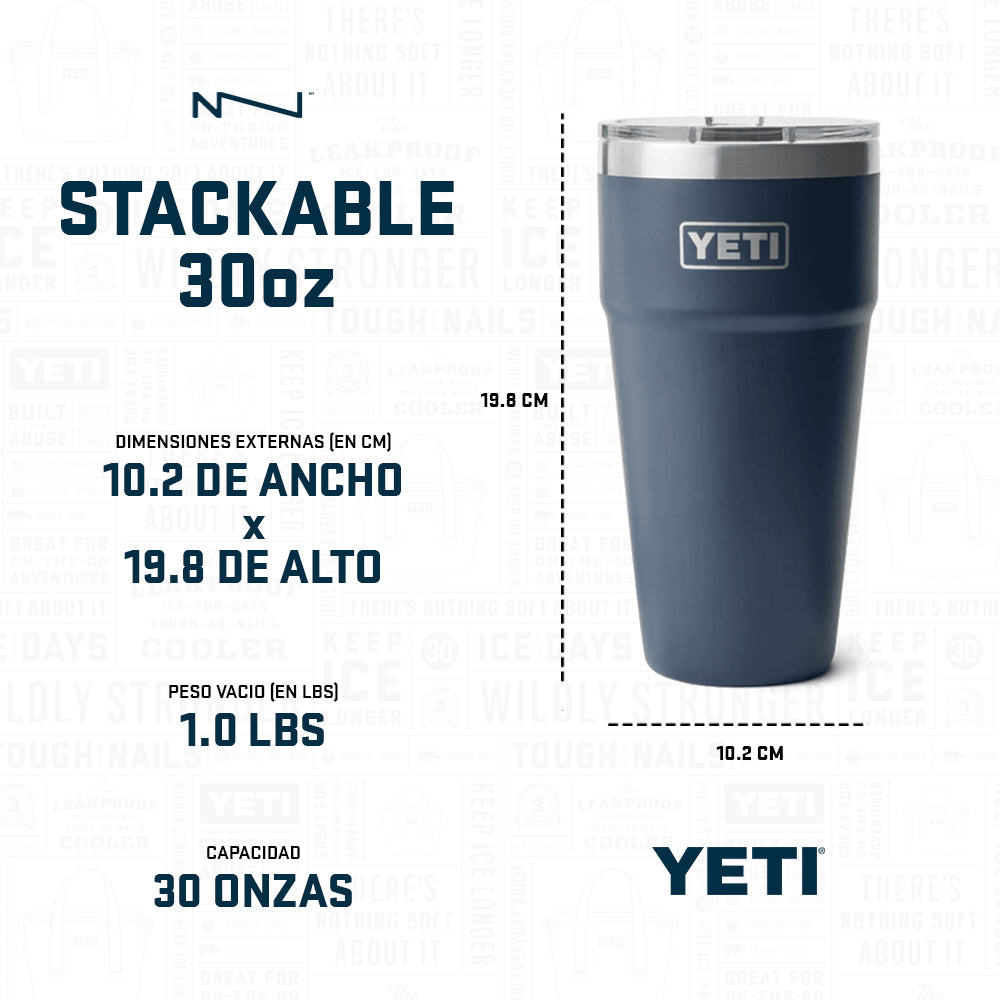 21071503716 TERMO RAMBLER 30oz STACKABLE CUP TAPA MAGNETICA SEAFOAM MARCA YETI