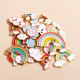 40 Pcs Enamel Cute Rainbow Cloud Charms Pendants  X 2753149