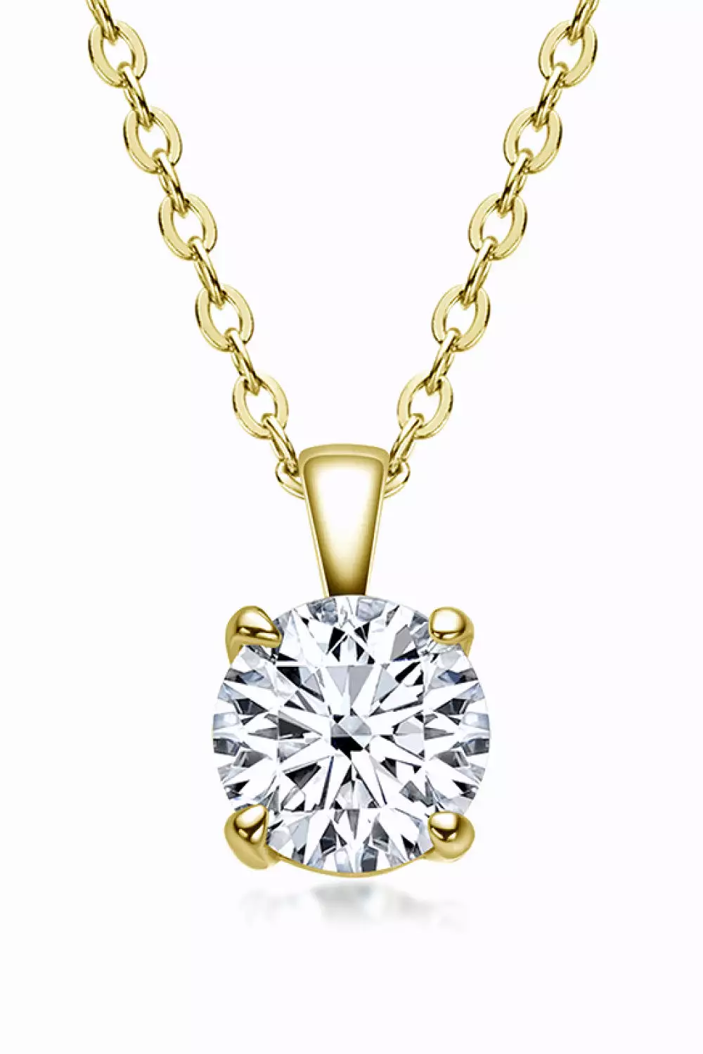 925 Sterling Silver 1 Carat Moissanite Chain-Link Necklace