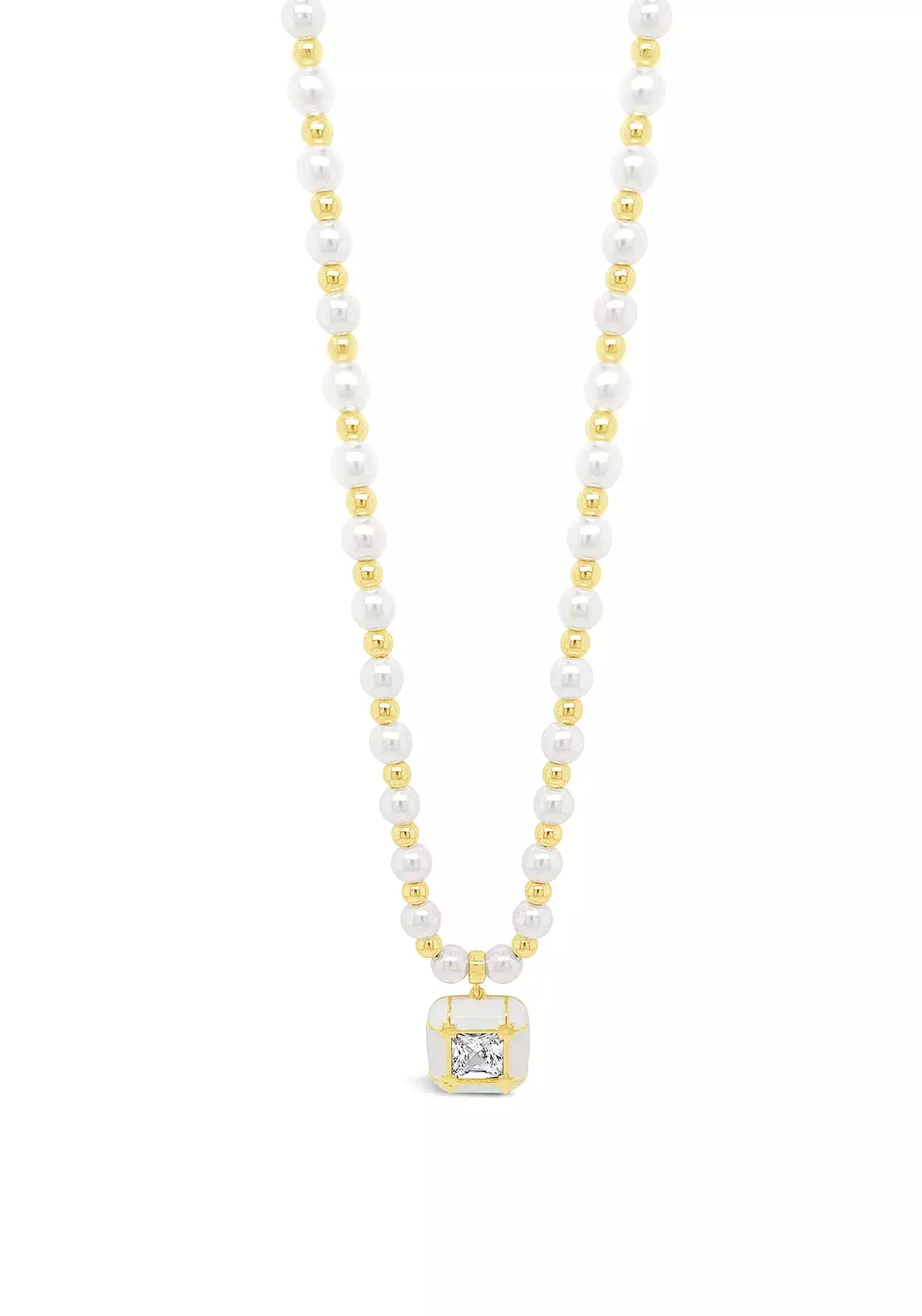 Absolute Cube White Necklace N2225GL