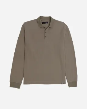 Academy Long Sleeve Polo Deep Taupe