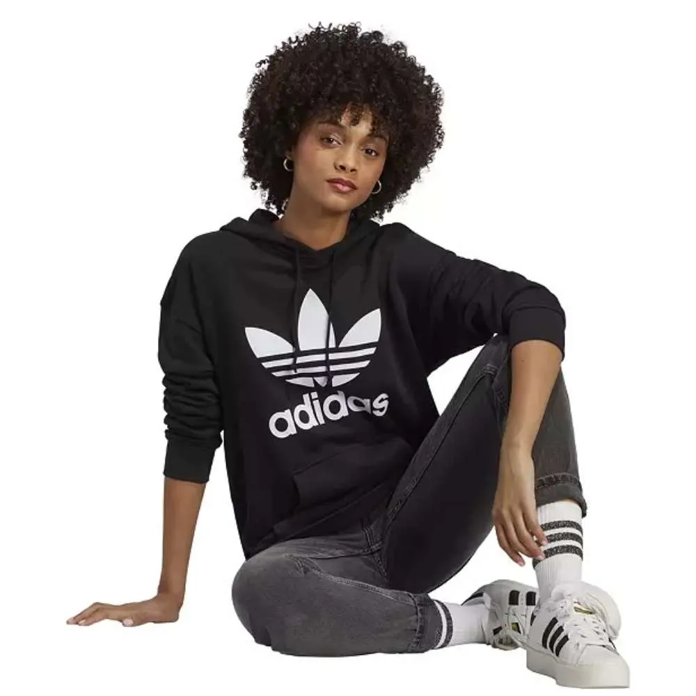 adidas Originals Women’s Adidas Adicolor Trefoil Hoodie – Black