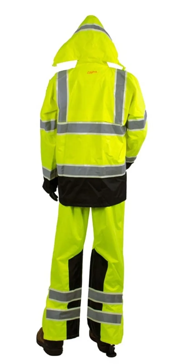 Alpha Workwear Class E Hi Vis Glow in Dark Illuminated Rain Pants A266