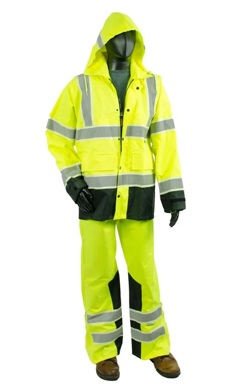 Alpha Workwear Class E Hi Vis Glow in Dark Illuminated Rain Pants A266