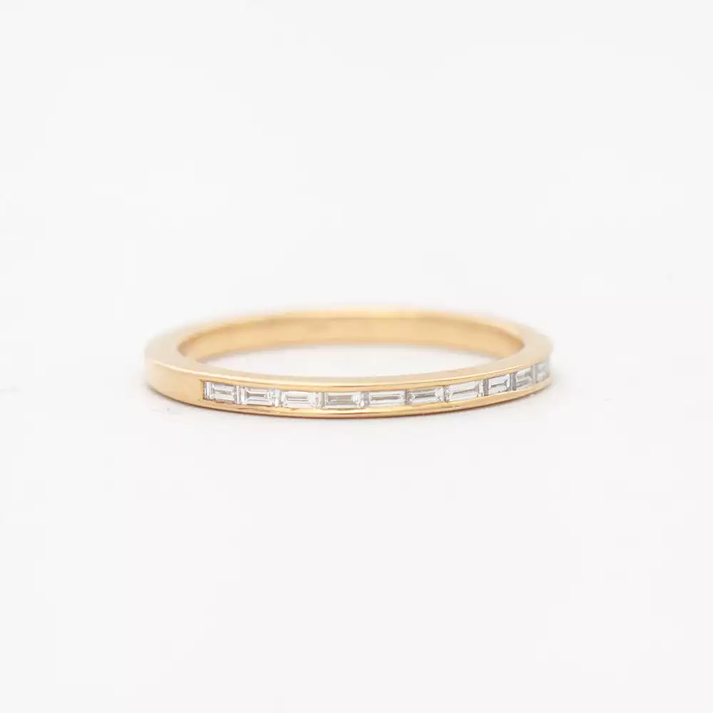 Baguette Diamond Channel Half Eternity Band