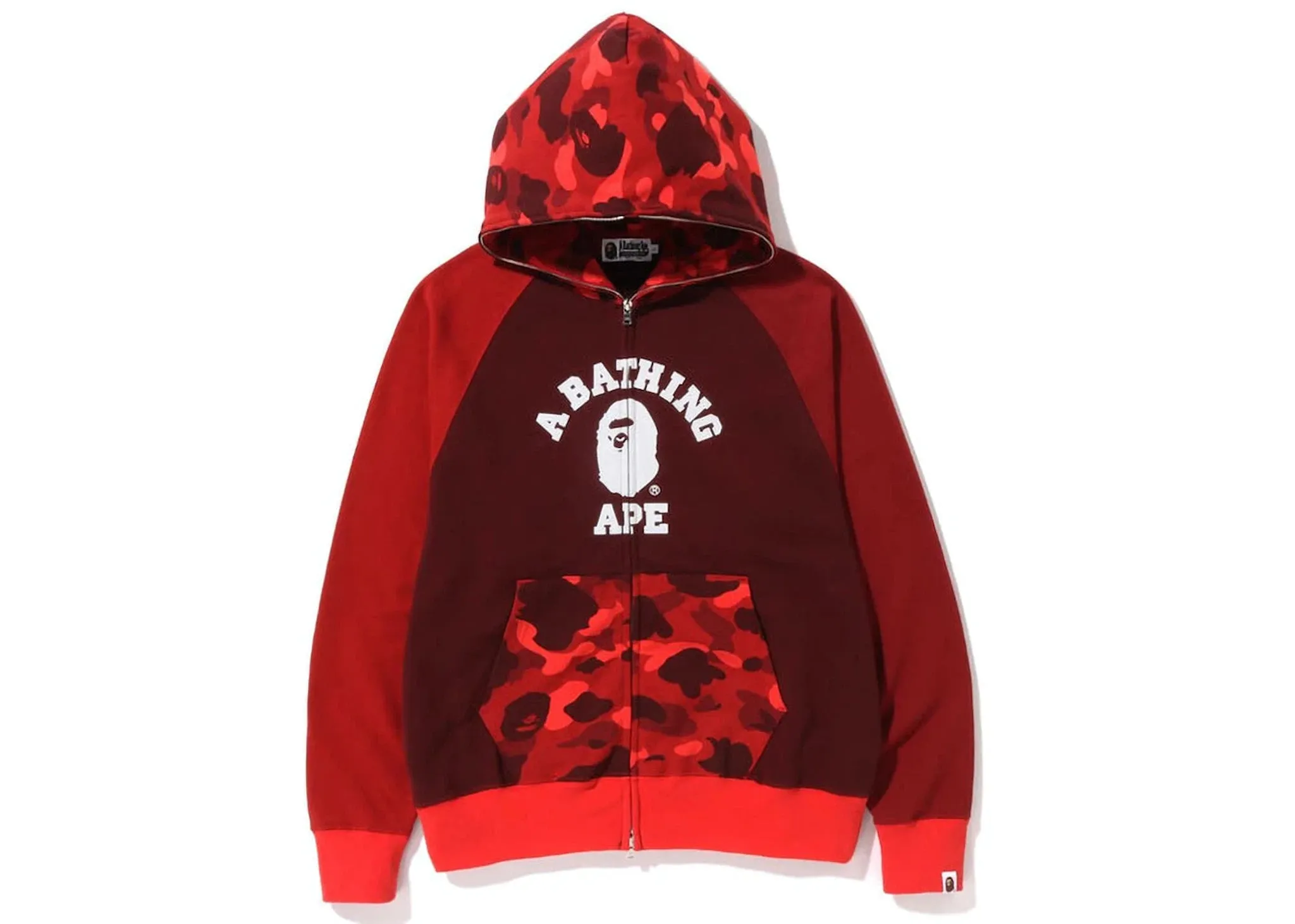 BAPE Color Camo Relaxed Fit Full Zip Hoodie Red