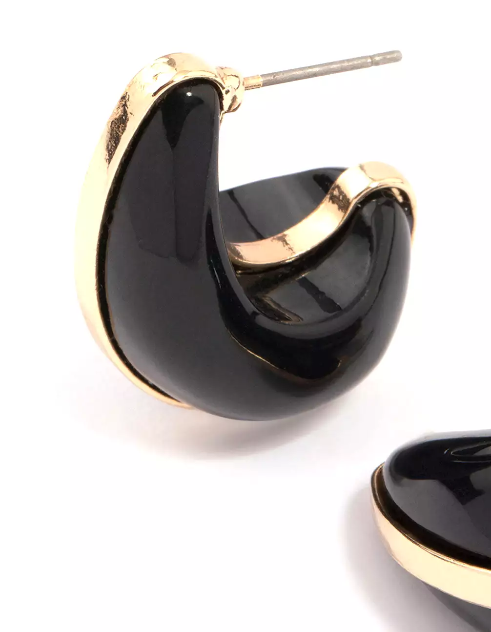 Black & Gold Teardrop Earrings