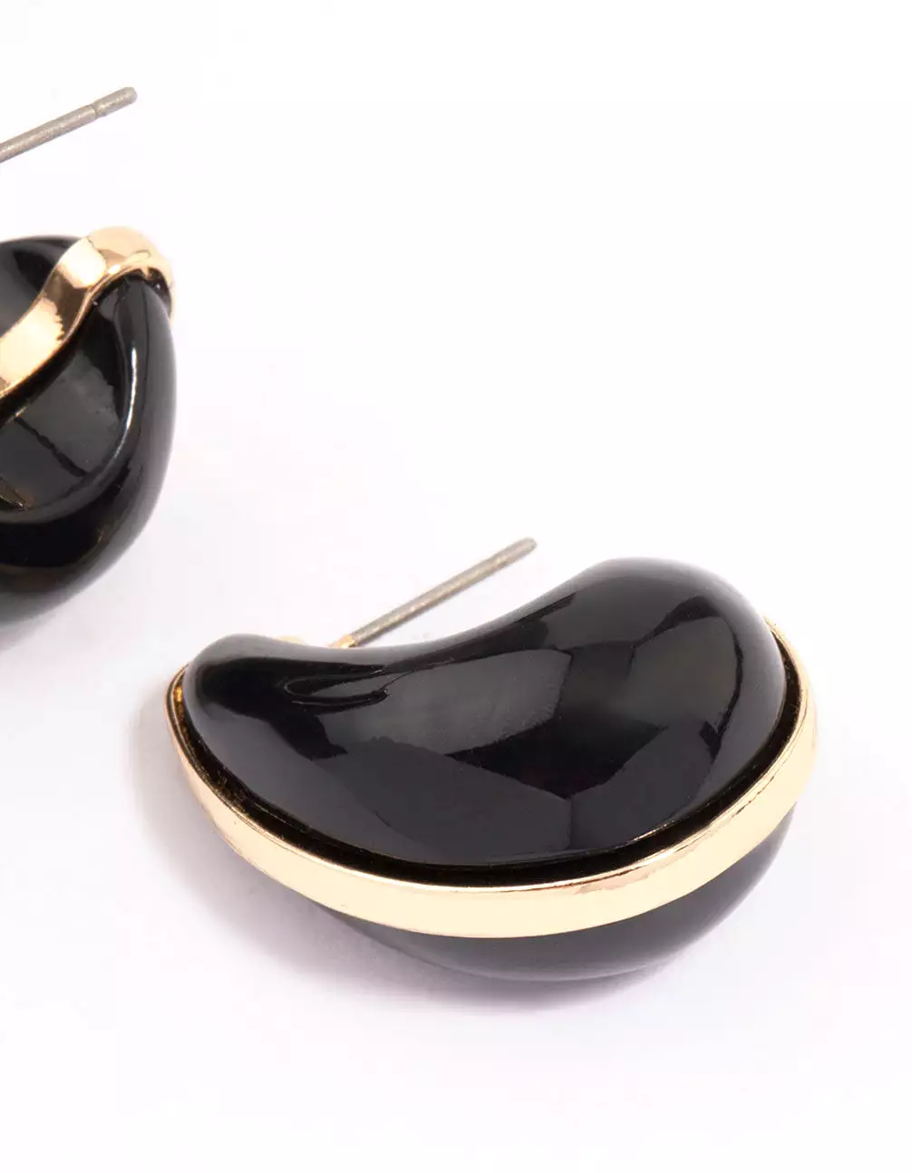 Black & Gold Teardrop Earrings