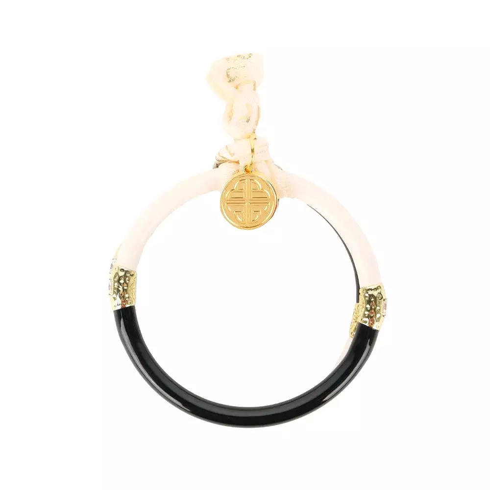 Black/Ivory Yin & Yang All Weather Bangles - Set of 2