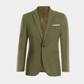  Blazer verde de lino esencial de 1 botón