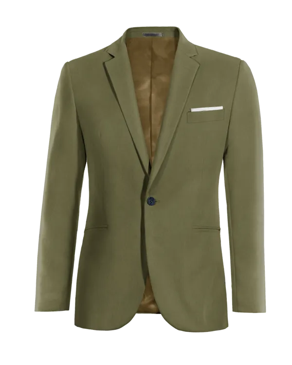  Blazer verde de lino esencial de 1 botón