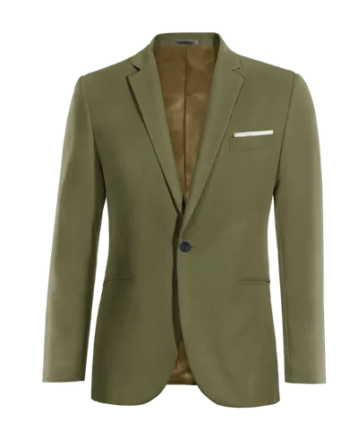  Blazer verde de lino esencial de 1 botón