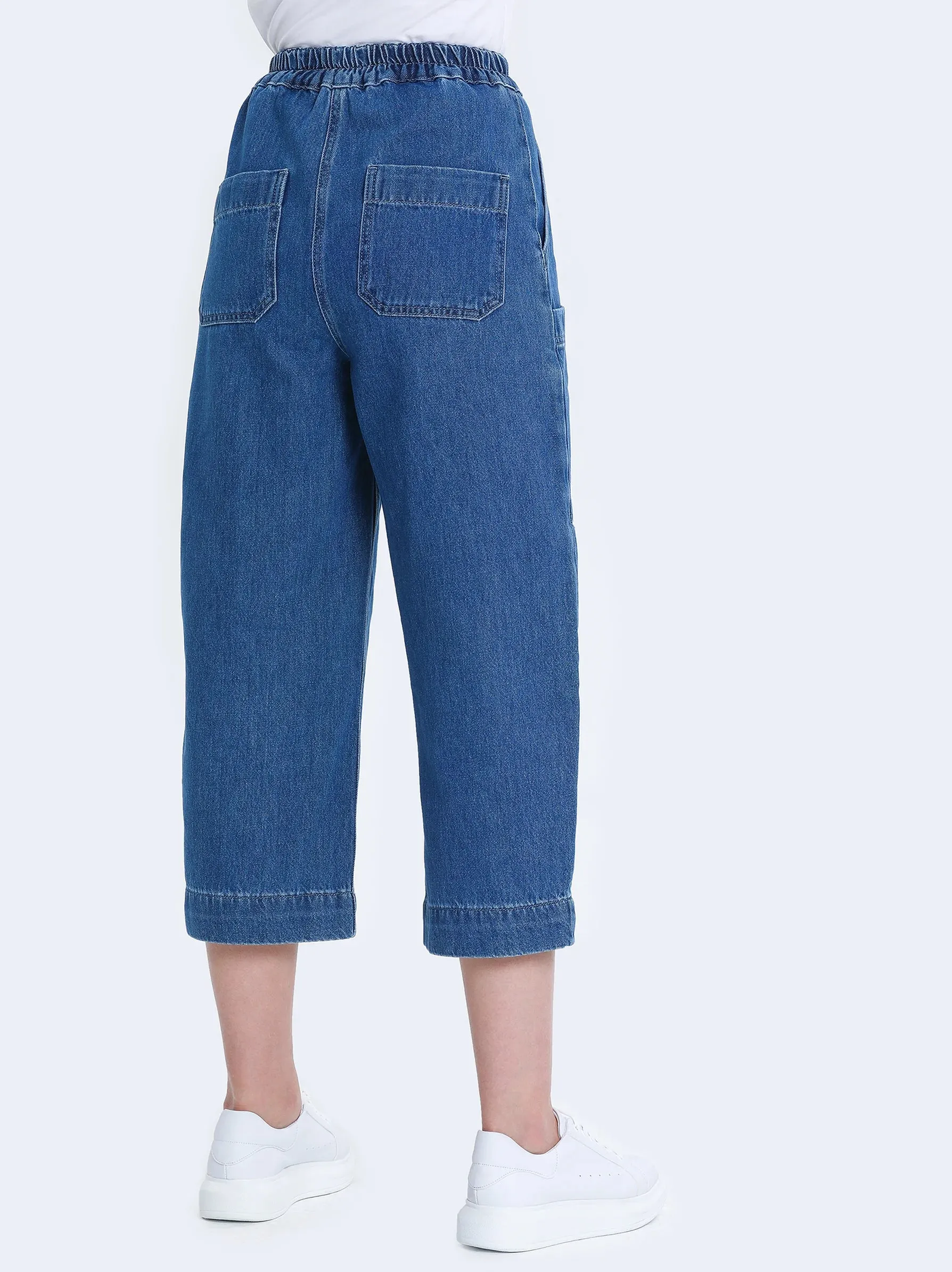 Blue Elasticated Waist Jeans