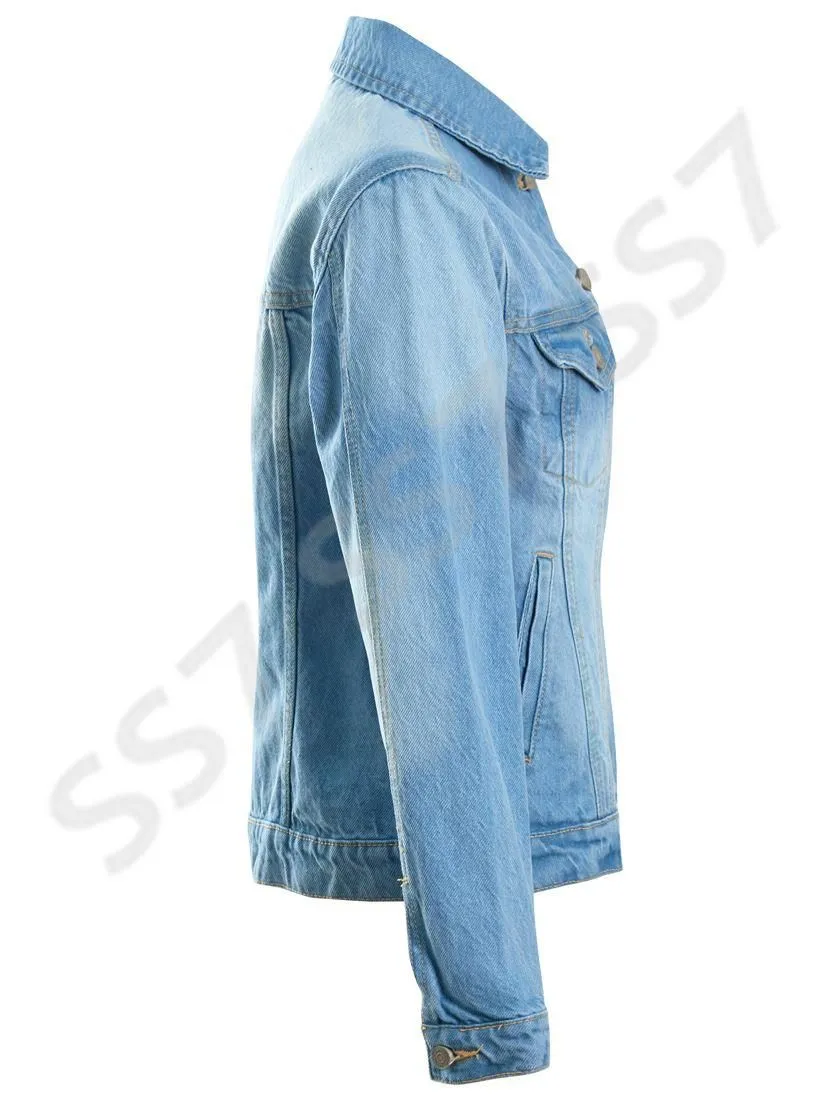 Blue Loose Fit Denim Jacket