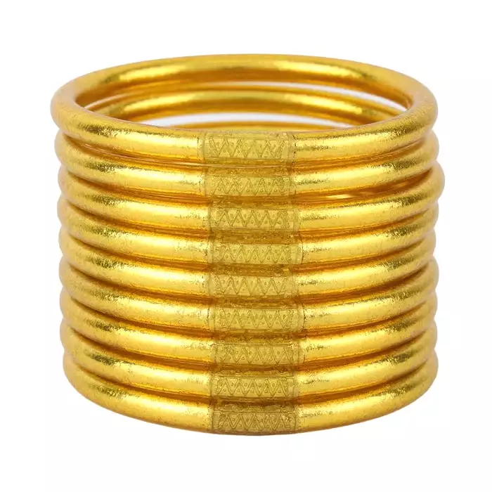 BuDhaGirl All Weather Bangles - Gold (Set of 9)