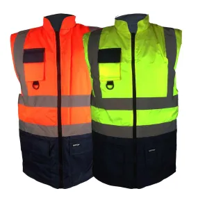 Buy Hi Visibility Reversible 2 Tone Fleece Lined Waterproof Bodywarmer High Viz - Fast UK Delivery | Insight Clothing