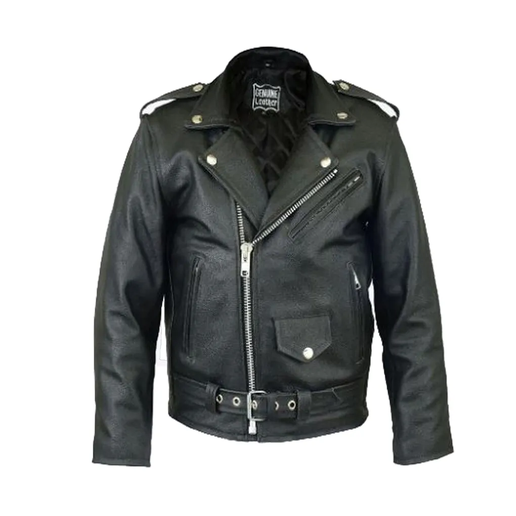 Buy Mens Real 100% Leather Classic Biker Jacket Sizes XS - 6XL - Fast UK Delivery | Insight Clothing