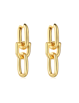 Camila Link Earring, Gold Plated