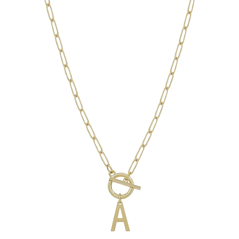 Chain Link Initial Letter Necklace