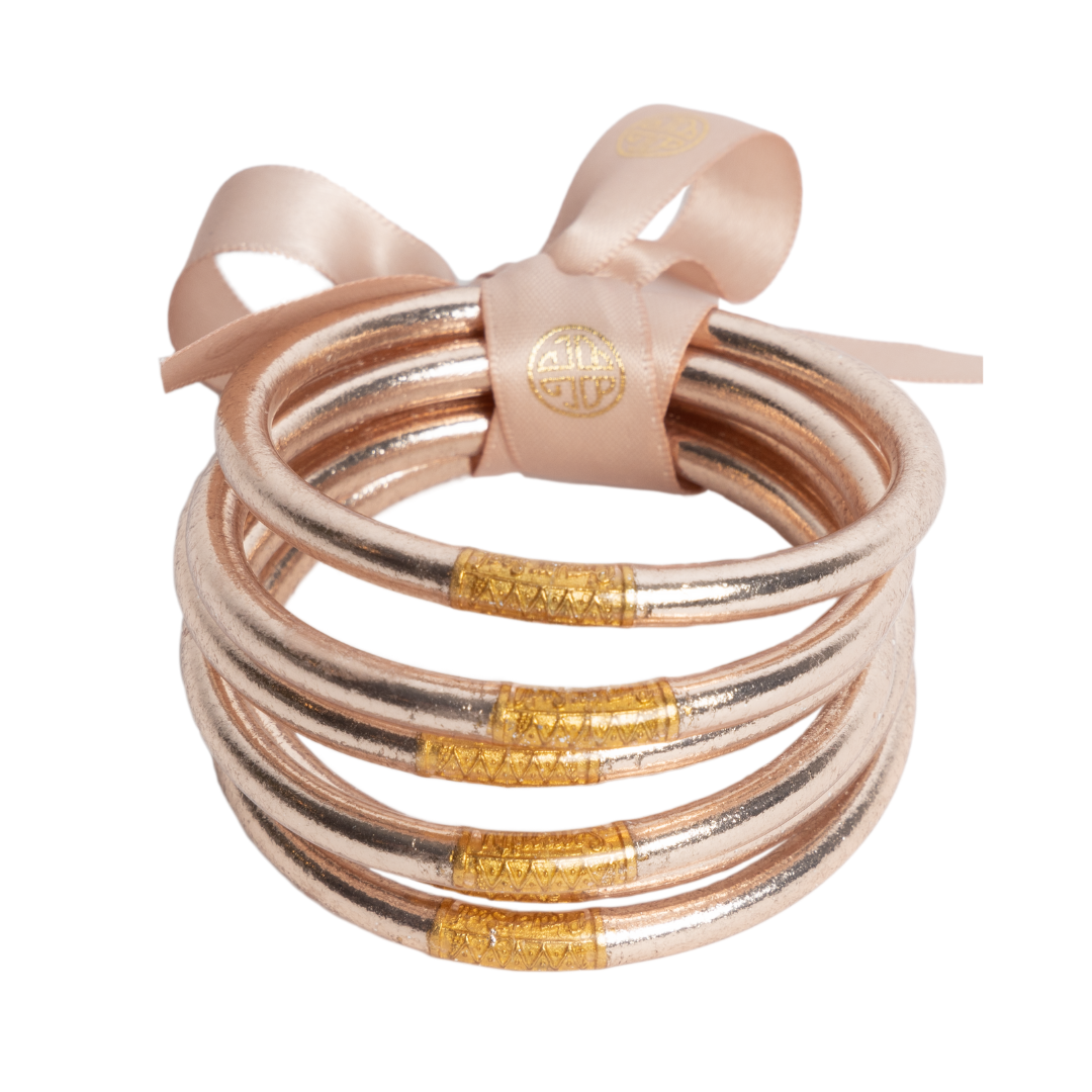 Champagne BuDhaGirl All Weather Bangle Set (Set of 6)