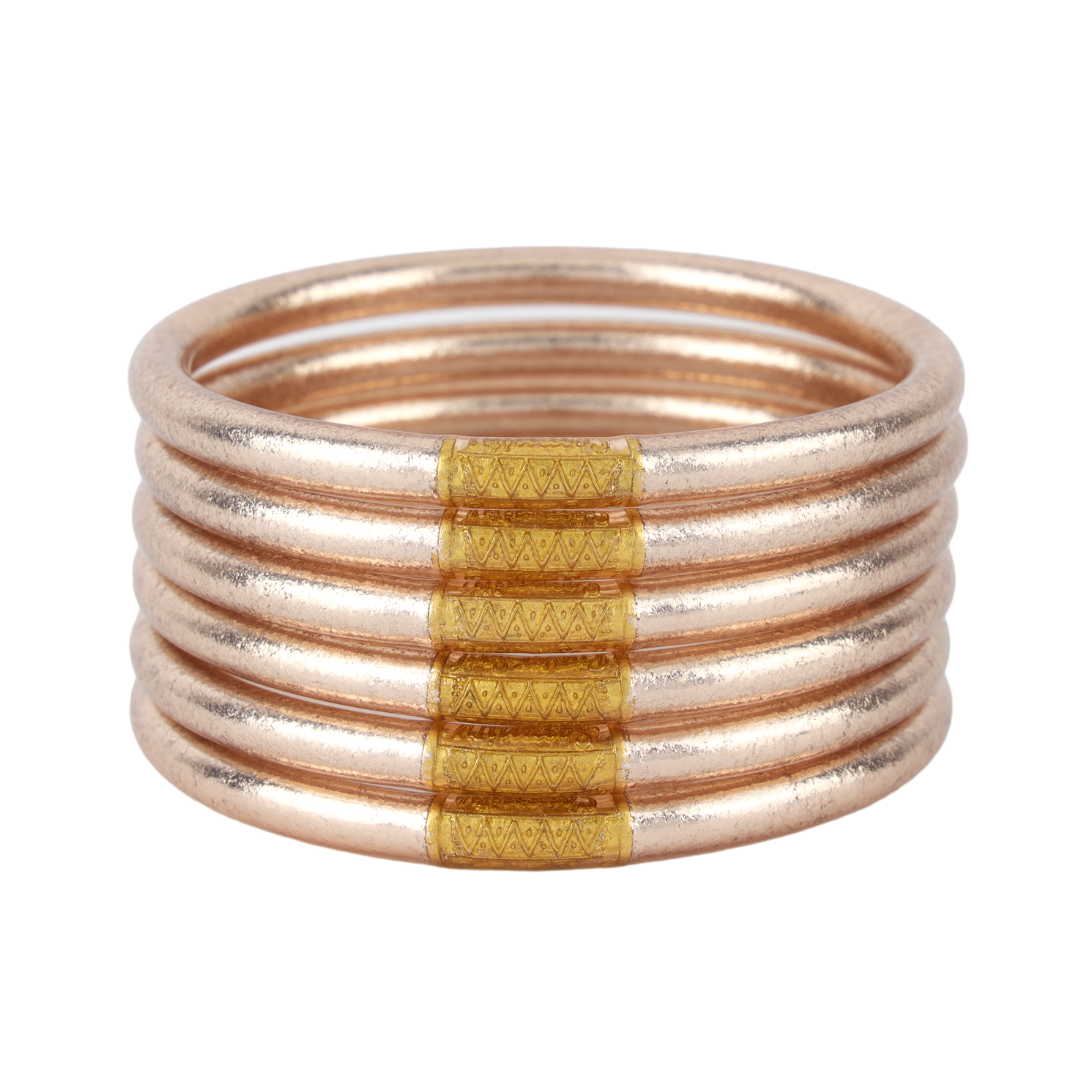 Champagne BuDhaGirl All Weather Bangle Set (Set of 6)