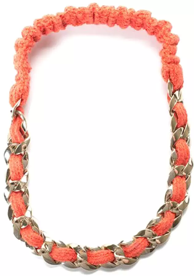 Chanel 08C 2008 Cruise Chain Link Orange TerryCloth Headband/Necklace