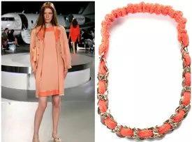 Chanel 08C 2008 Cruise Chain Link Orange TerryCloth Headband/Necklace