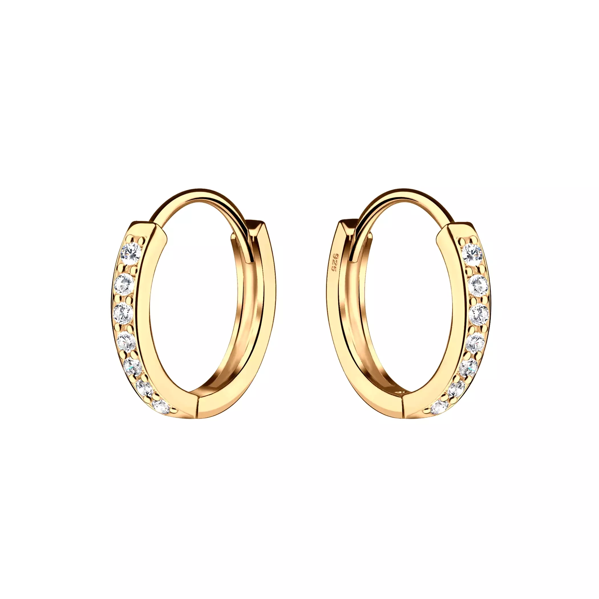 Cherished Moments 14K Gold-Plated Huggie Hoop Kids Earrings with CZs