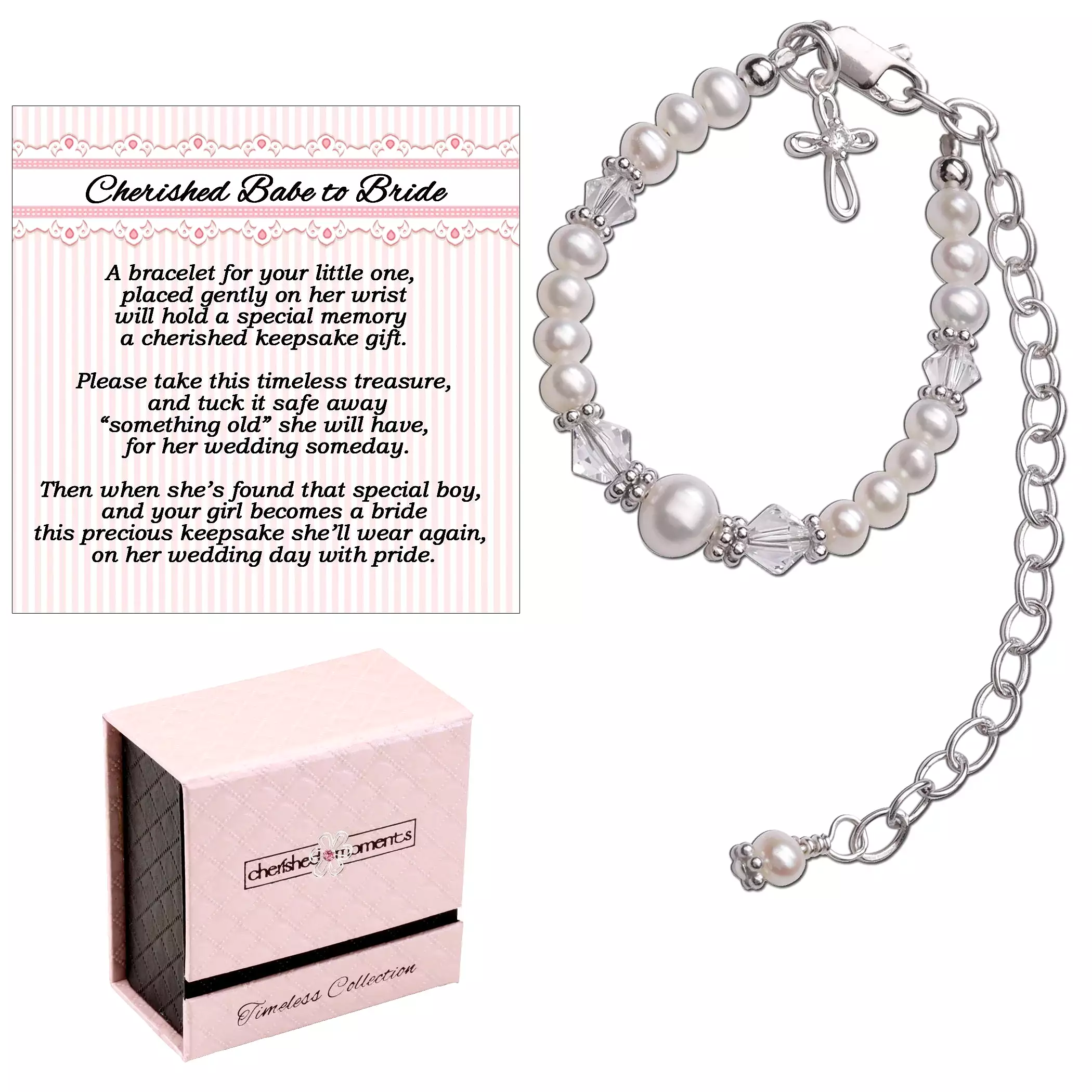 Cherished Moments Cherished Babe to Bride Sterling Silver Cross Baby Bracelet