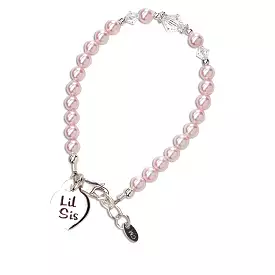 Cherished Moments Pink Sterling Silver Bracelet - Lil Sis