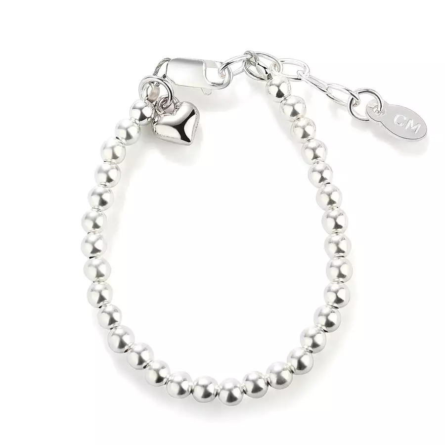 Cherished Moments Sterling Silver Beaded Heart Bracelet - Camry