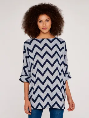 Chevron Stripe Batwing Top | Apricot Clothing