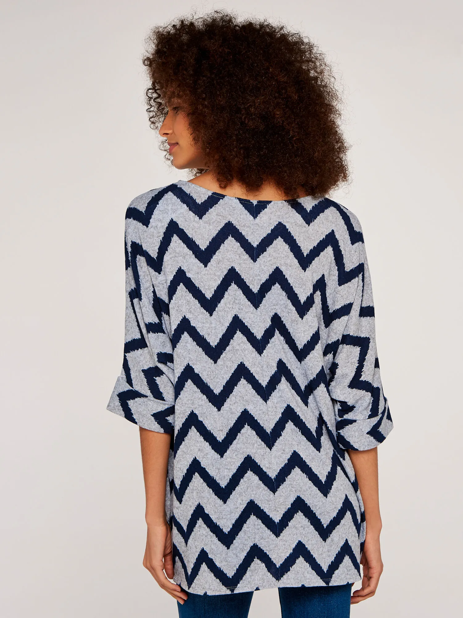 Chevron Stripe Batwing Top | Apricot Clothing