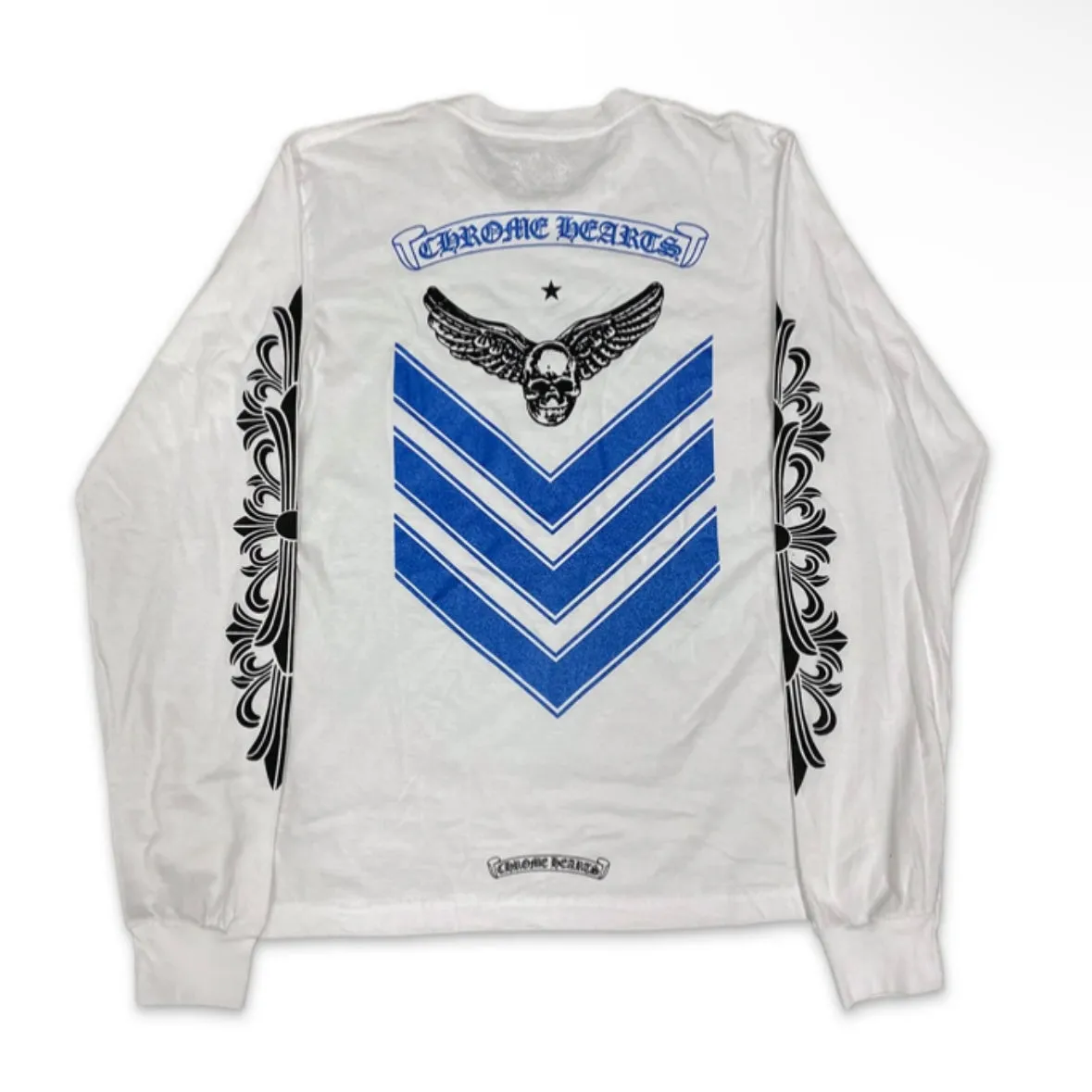 Chrome Hearts Foti Long Sleeve Tee Shirt White/Blue