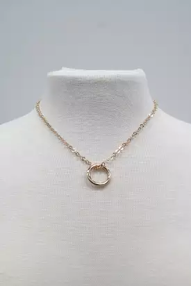 Circle Charm Chain Link Necklace