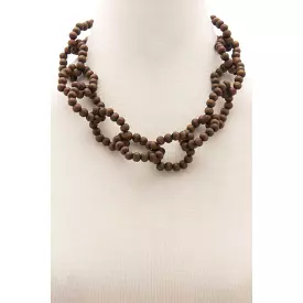 Color Wood Bead O Link Necklace