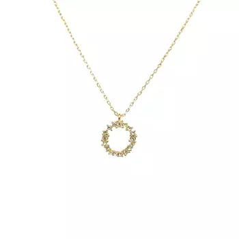 Crystal and Gold coloured hoop necklace